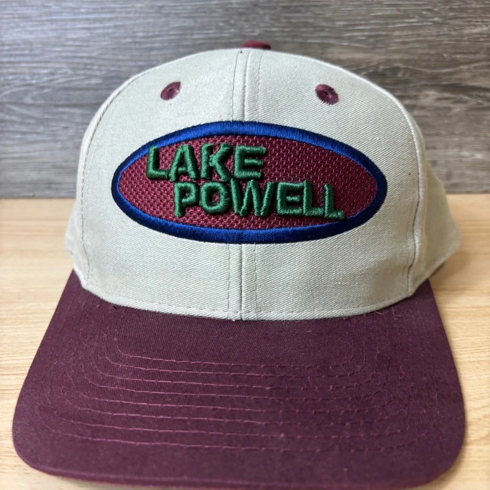 Vintage‎ Lake Powell Hat Cap Snap Back Beige Outdoors Adjustable